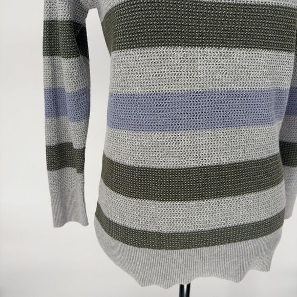 Market & Spruce Boatneck Sweater Stripe Long Sleeve Size X Small Multicolor - Picture 4 of 12